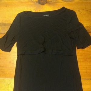 A. Glow Black 3/4 Sleeve Nursing Top